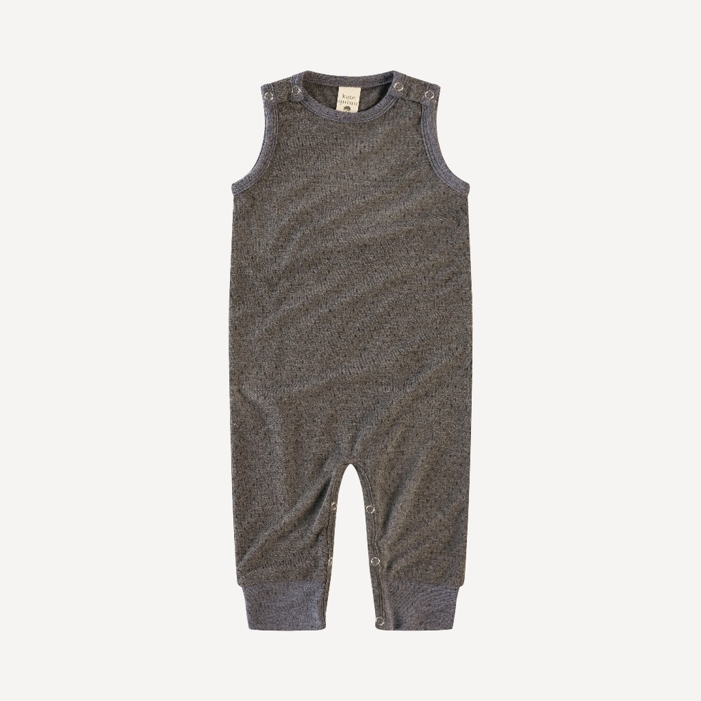 NWT 4T Kate Quinn Bamboo Pointelle Snap Shoulder Jumpsuit Elephant Ear Gray